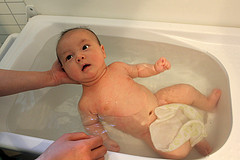 Baby in a baby bath